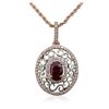 Image 1 : 14KT Rose Gold 1.12ct Ruby and Diamond Pendant with Chain