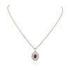 Image 2 : 14KT Rose Gold 1.12ct Ruby and Diamond Pendant with Chain