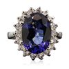 Image 1 : 14KT White Gold 7.13ct Sapphire and Diamond Ring