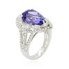 Image 3 : 18KT White Gold 5.97ct Tanzanite and Diamond Ring