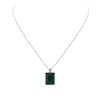 Image 1 : 14KT White Gold 18.73ct Emerald and Diamond Pendant With Chain