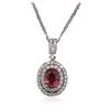 Image 1 : 14KT White Gold 1.66ct Tourmaline and Diamond Pendant