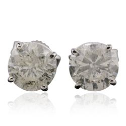 14KT White Gold 2.87ctw Diamond Stud Earrings