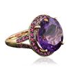 Image 2 : 14KT Yellow Gold 13.57ct Amethyst and Ruby Ring