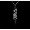 Image 2 : 14KT White Gold 2.73ctw Black Diamond Pendant With Chain