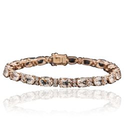 14KT Rose Gold 12.73ctw Morganite and Diamond Bracelet