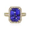 Image 1 : 14KT Yellow Gold 7.68ct Tanzanite and Diamond Ring