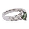 Image 2 : 14KT White Gold 0.29ct Alexandrite and Diamond Ring