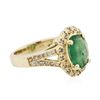 Image 2 : 14KT Yellow Gold 1.89ct Emerald and Diamond Ring