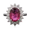 Image 1 : 14KT White Gold 2.42ct Tourmaline and Diamond Ring