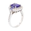 Image 3 : 14KT White Gold 3.94ctw Tanzanite and Diamond Ring