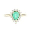 Image 1 : 14KT Yellow Gold 0.90ct Emerald and Diamond Ring