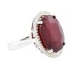 Image 2 : 14KT White Gold 15.22ct Ruby and Diamond Ring