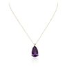 Image 1 : 14KT Yellow Gold 10.00ct Amethyst Pendant With Chain