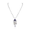 Image 1 : 14KT White Gold 7.34ct Tanzanite and Diamond Necklace