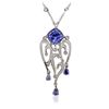 Image 2 : 14KT White Gold 7.34ct Tanzanite and Diamond Necklace