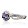 Image 2 : 14KT White Gold 0.67ct Tanzanite and Diamond Ring