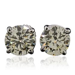 14KT White Gold 4.37ctw Diamond Stud Earrings