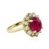 Image 2 : 14KT Yellow Gold 3.75ct Rubellite and Diamond Ring