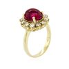 Image 3 : 14KT Yellow Gold 3.75ct Rubellite and Diamond Ring
