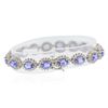 Image 2 : 14KT White Gold 10.40ctw Tanzanite and Diamond Bracelet