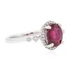 Image 2 : 14KT White Gold 2.07ct Ruby and Diamond Ring