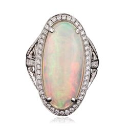 14KT White Gold 14.69ct Opal and Diamond Ring