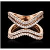 Image 1 : 18KT Rose Gold 0.90ctw Diamond Ring