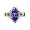 Image 1 : 14KT White Gold 2.28ct Tanzanite and Diamond Ring