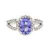 Image 1 : 14KT White Gold 1.39ct Tanzanite and Diamond Ring