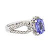 Image 2 : 14KT White Gold 1.39ct Tanzanite and Diamond Ring