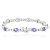 Image 2 : 14KT White Gold 6.48ctw Tanzanite and Diamond Bracelet