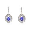 Image 1 : 14KT White Gold 3.86ctw Tanzanite and Diamond Earrings