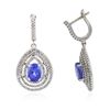 Image 2 : 14KT White Gold 3.86ctw Tanzanite and Diamond Earrings