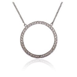 18KT White Gold 1.35ctw Diamond Pendant With Chain