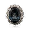 Image 1 : 14KT White Gold 5.63ct Topaz and Diamond Ring