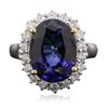 Image 1 : 14KT Two-Tone Gold 6.57ct Tanzanite and Diamond Ring