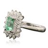Image 2 : 18KT White Gold 1.05ct Emerald and Diamond Ring