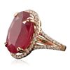 Image 2 : 14KT Rose Gold 21.26ct Ruby and Diamond Ring