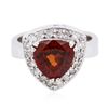 Image 1 : 18KT White Gold 3.18ct Garnet and Diamond Ring