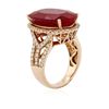 Image 3 : 14KT Rose Gold 16.94ct Ruby and Diamond Ring