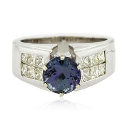 14KT White Gold 1.92ct Tanzanite and Diamond Ring