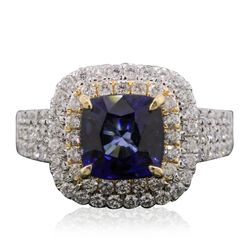 14KT Two-Tone Gold 2.91ct Tanzanite and Diamond Ring