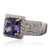 Image 2 : 14KT Two-Tone Gold 3.56ct Tanzanite and Diamond Ring