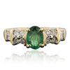 Image 1 : 14KT Yellow Gold 0.65ct Emerald and Diamond Ring