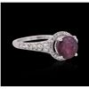 Image 2 : 18KT White Gold 1.63ct Ruby and Diamond Ring