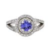 Image 1 : 14KT White Gold 0.64ct Tanzanite and Diamond Ring