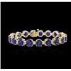Image 1 : 14KT Yellow Gold 31.25ctw Corundum and Diamond Bracelet