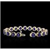 Image 3 : 14KT Yellow Gold 31.25ctw Corundum and Diamond Bracelet
