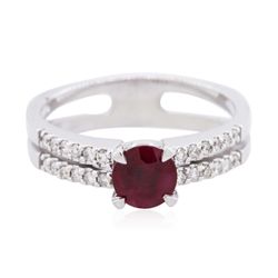 14KT White Gold 0.80ct Ruby and Diamond Ring